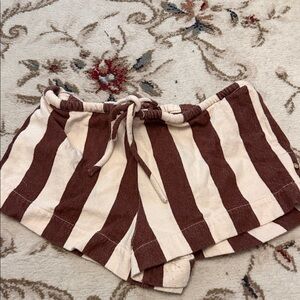 Striped Maroon and Cream Women Shorts Free People Size Large